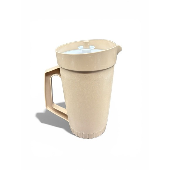 Tupperware Other - Tupperware 2‎ Quart Pitcher Tan w/ Push Button Seal 800-8 Vintage
